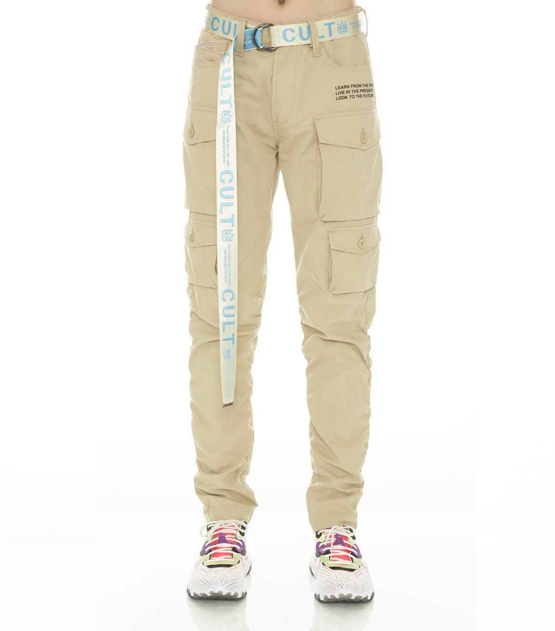 CULT OF INDIVIDUALITY "ROCKER" CARGO RIDGED /W BABY BLUE BELT IN KHAKI