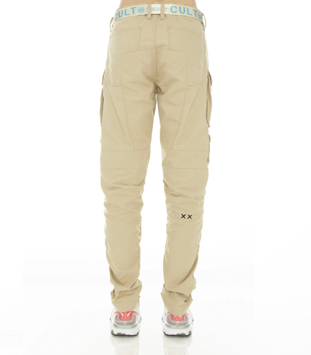 CULT OF INDIVIDUALITY "ROCKER" CARGO RIDGED /W BABY BLUE BELT IN KHAKI