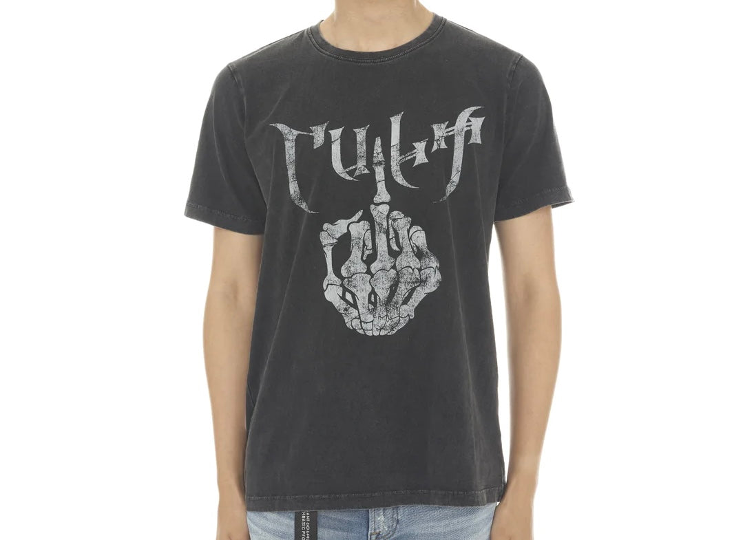 CULT OF INDIVIDUALITY "FU" TEE IN VINTAGE CHARCOAL