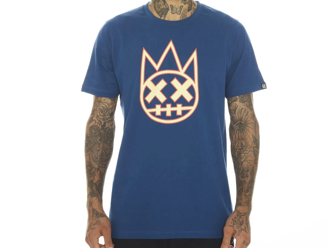 CULT OF INDIVIDUALITY "SHIMUCHAN" LOGO TEE IN COBALT, BLUE