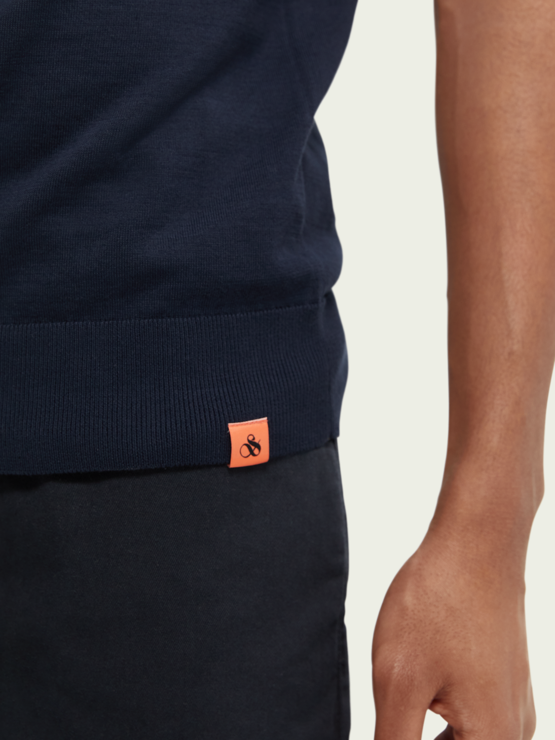 SCOTCH & SODA "JACQUARD" COLLAR ORGANIC POLO