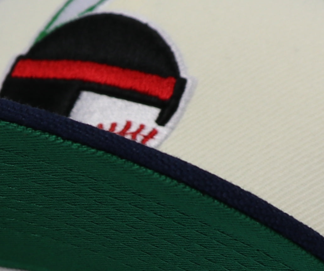 INDIANAPOLIS INDIANS (OFF-WHITE) (BUSH STADIUM 1931-1995) NEW ERA 59FIFTY FITTED (GREEN UNDER VISOR)