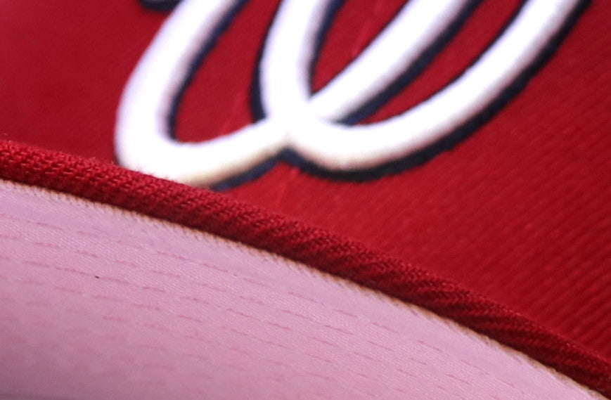 KIDS - WASHINGTON NATIONALS RED "2019 WORLD SERIES" NEW ERA 59FIFTY FITTED (PINK BOTTOM)