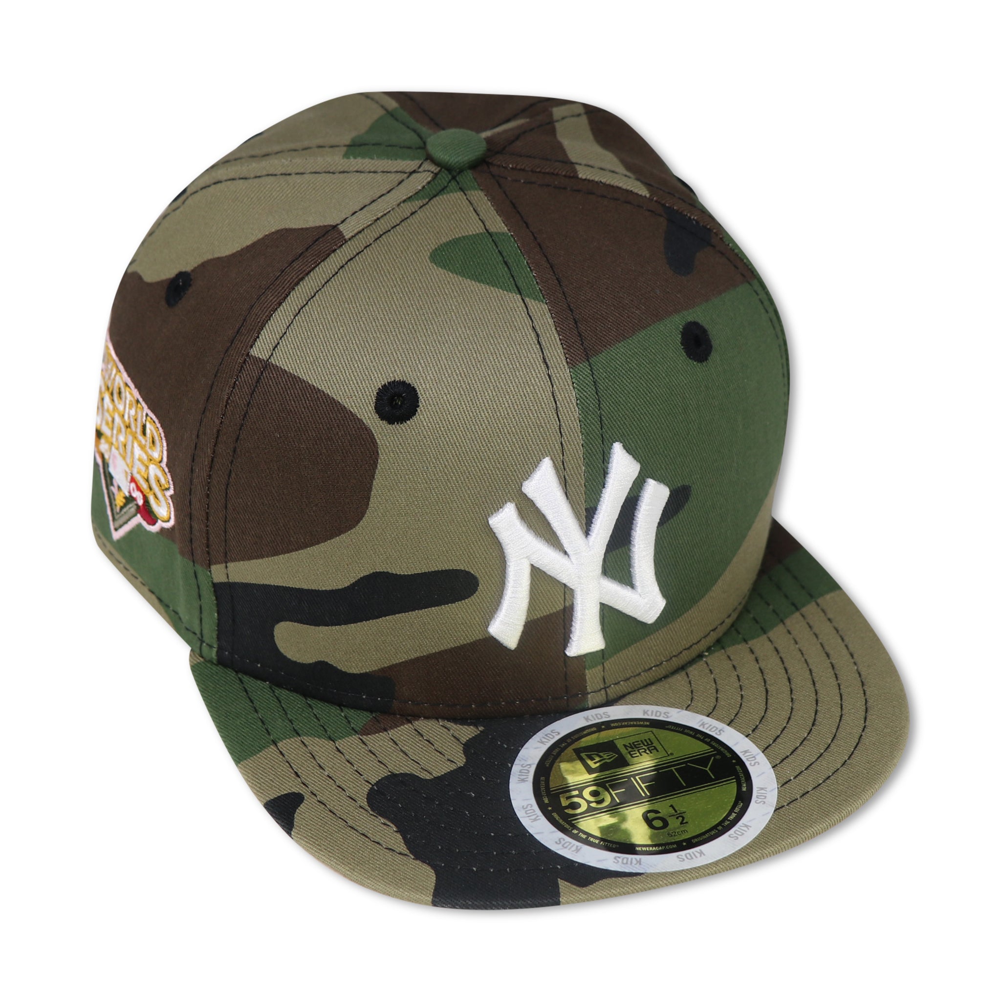 KIDS - NEW YORK YANKEES (CAMO) "2009 WORLDSERIES" NEW ERA 59FIFTY FITTED (PINK BOTTOM)