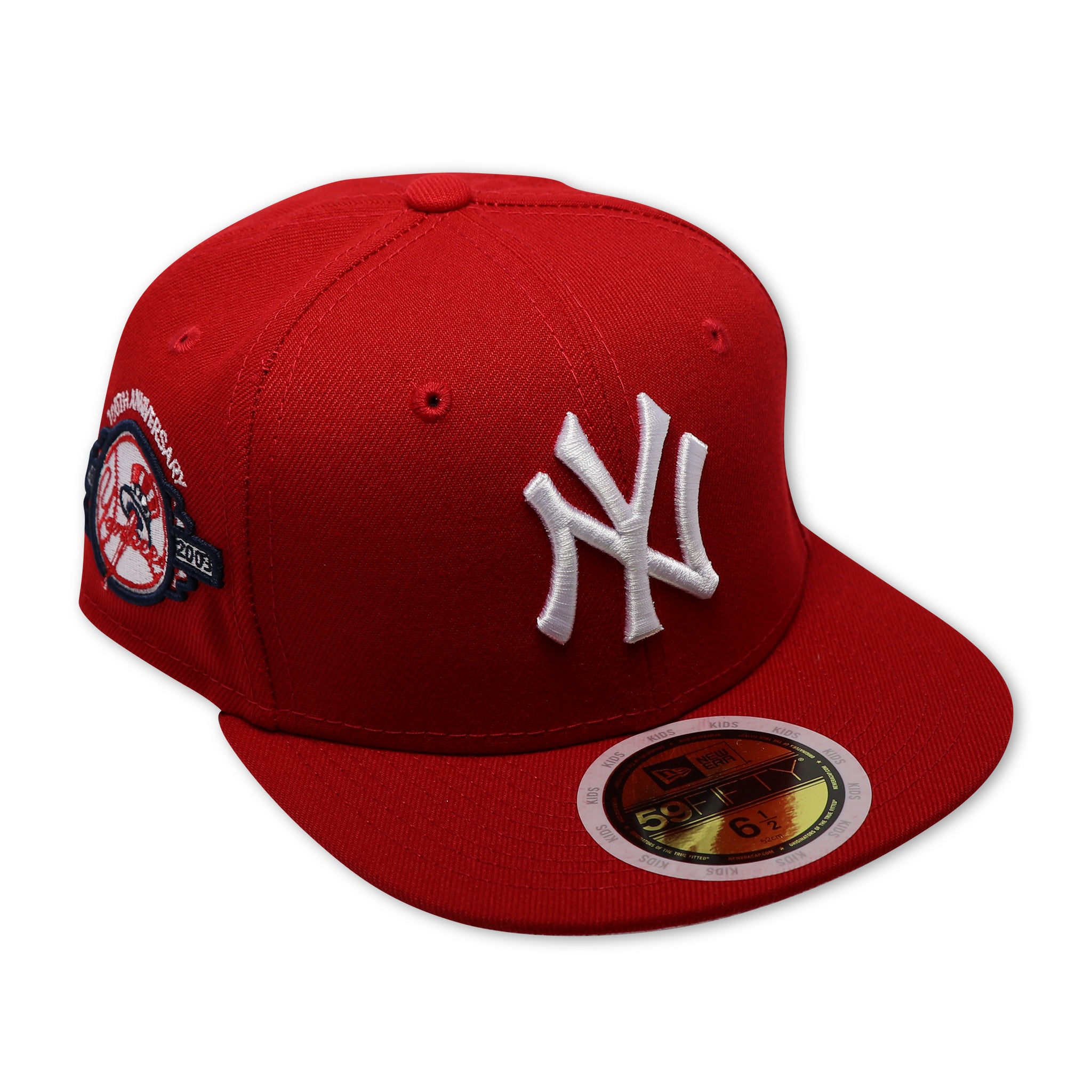 KIDS - NEW YORK YANKEES (RED)(100TH ANNIVERSARY) NEW ERA 59FIFTY FITTED (PINK UNDER VISOR)