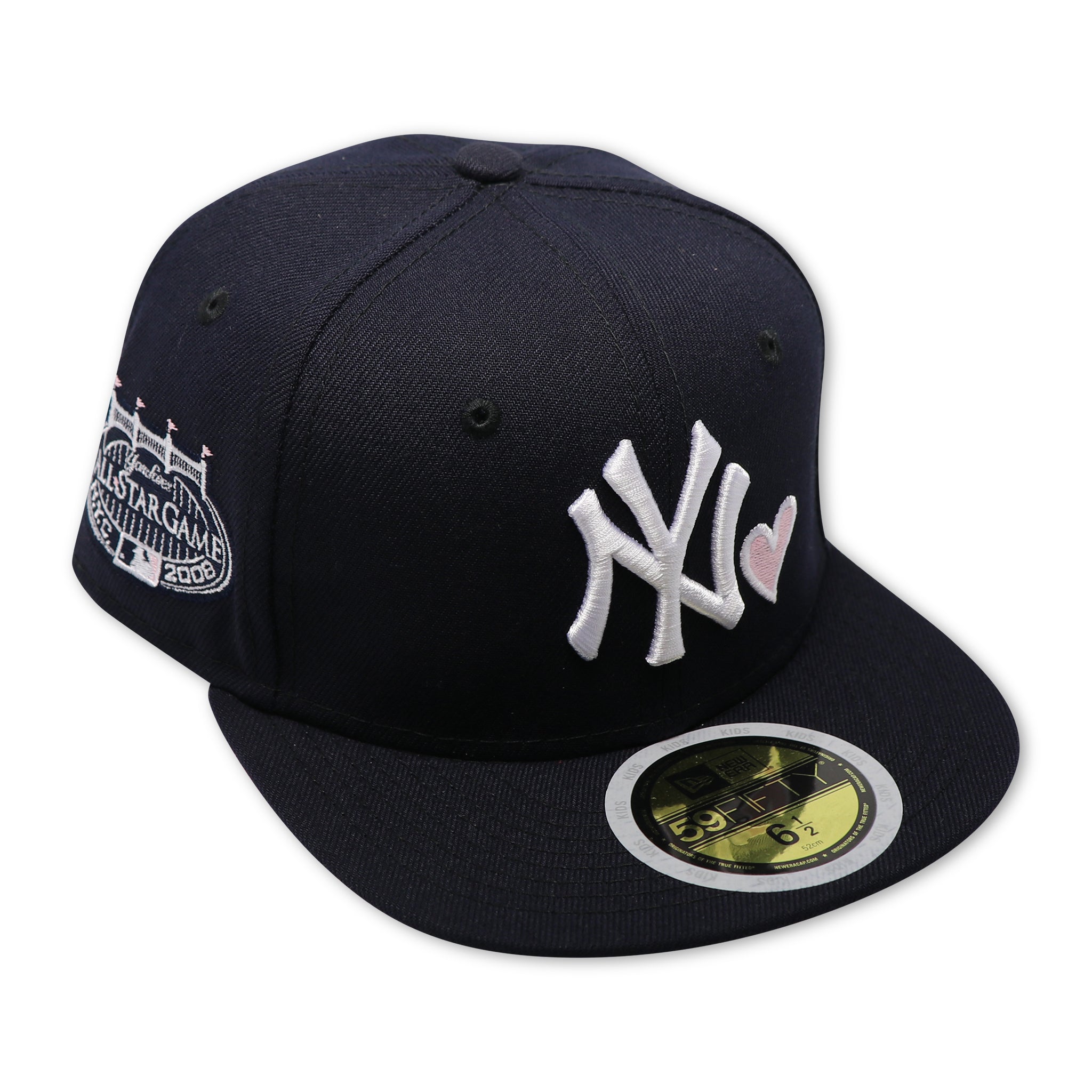 (KIDS) - NEW YORK YANKEES (2008 ASG X LOVE OF THE GAME) NEW ERA 59FIFTY FITTED (PINK UNDER VISOR)