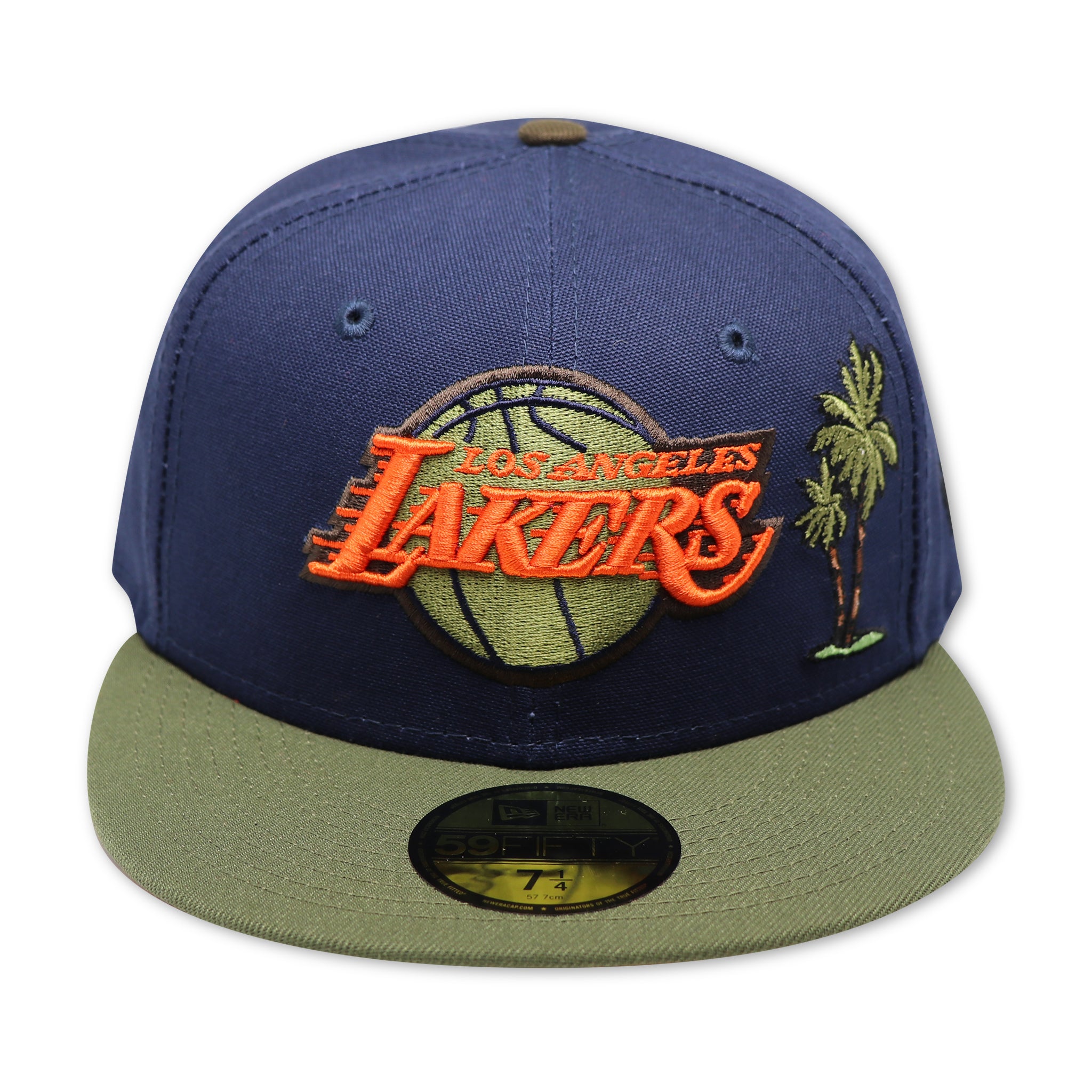 LOS ANGELES LAKERS (PALM TREE) NEWERA 59FIFTY FITTED (ORANGE UNDER VISOR)