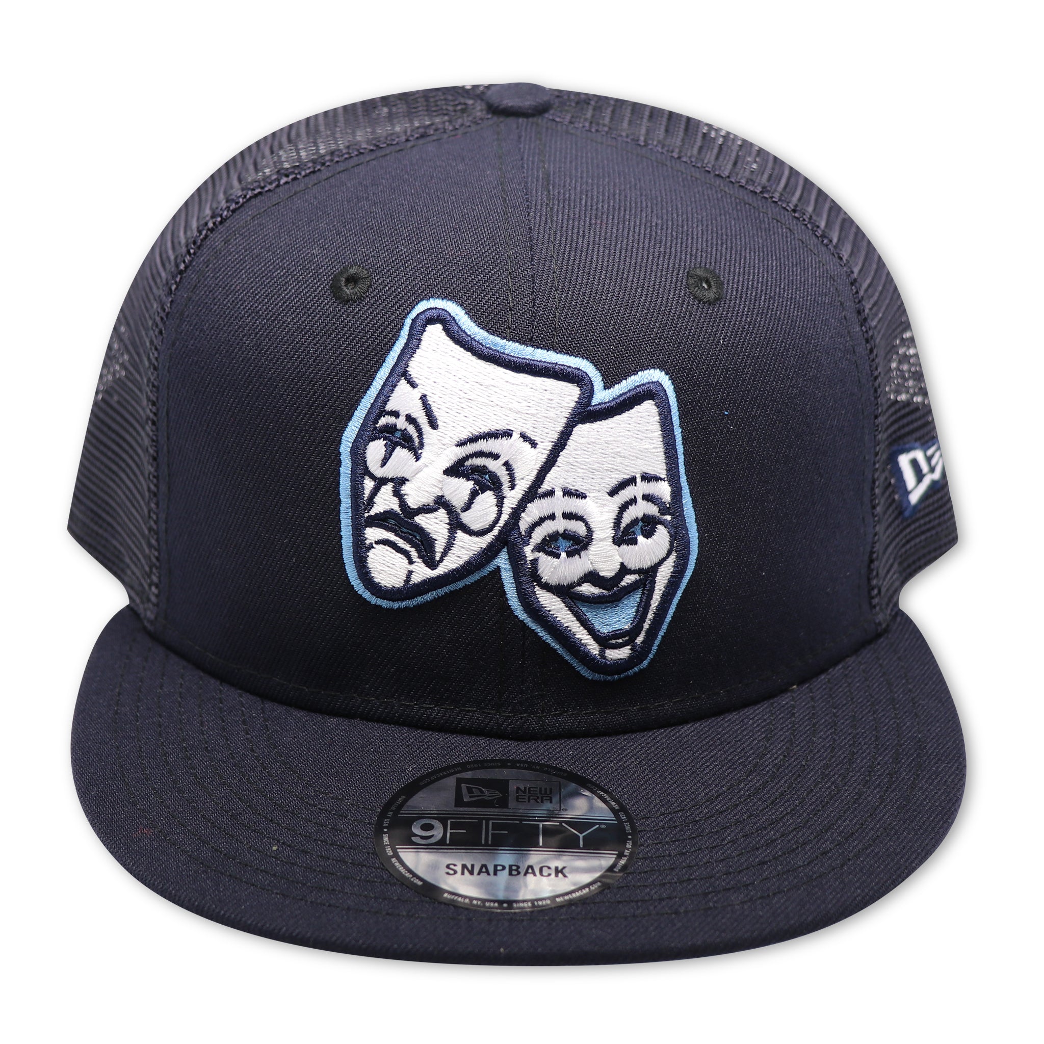 4UFACES Of LIFE (NAVY) "TRUCKER MESH" 9FIFTY SNAPBACK (SKY BOTTOM)