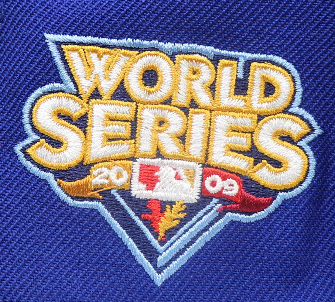 NEW YORK YANKEES (ROYAL) "2009 WORLDSERIES" NEW ERA 59FIFTY FITTED (SKY BLUE BOTTOM)