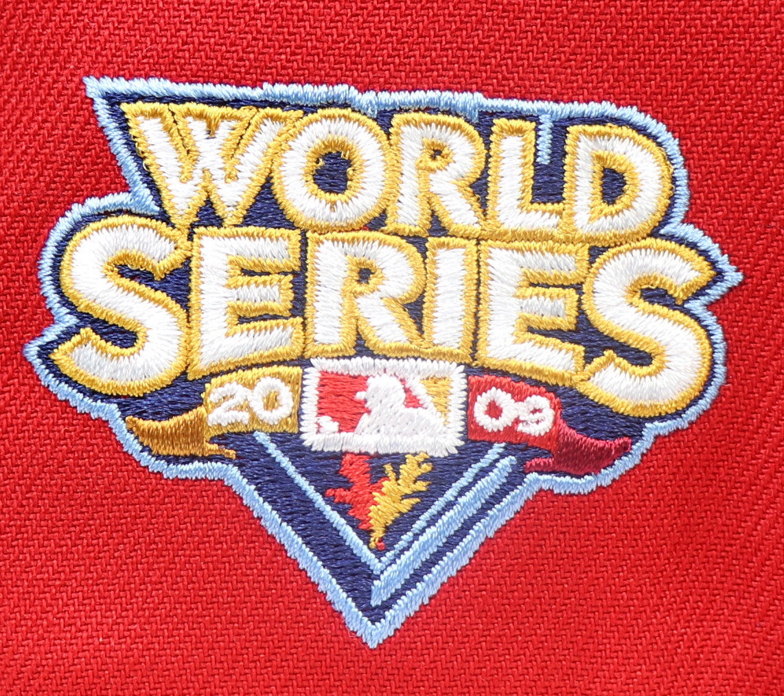 NEW YORK YANKEES(RED)"2009 WORLDSERIES" NEW ERA 59FIFTY FITTED (SKY BLUE BOTTOM)