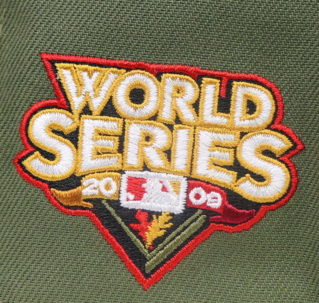 NEW YORK YANKEES (OLIVE) "2009 WORLDSERIES" NEW ERA 59FIFTY FITTED (RED BOTTOM)