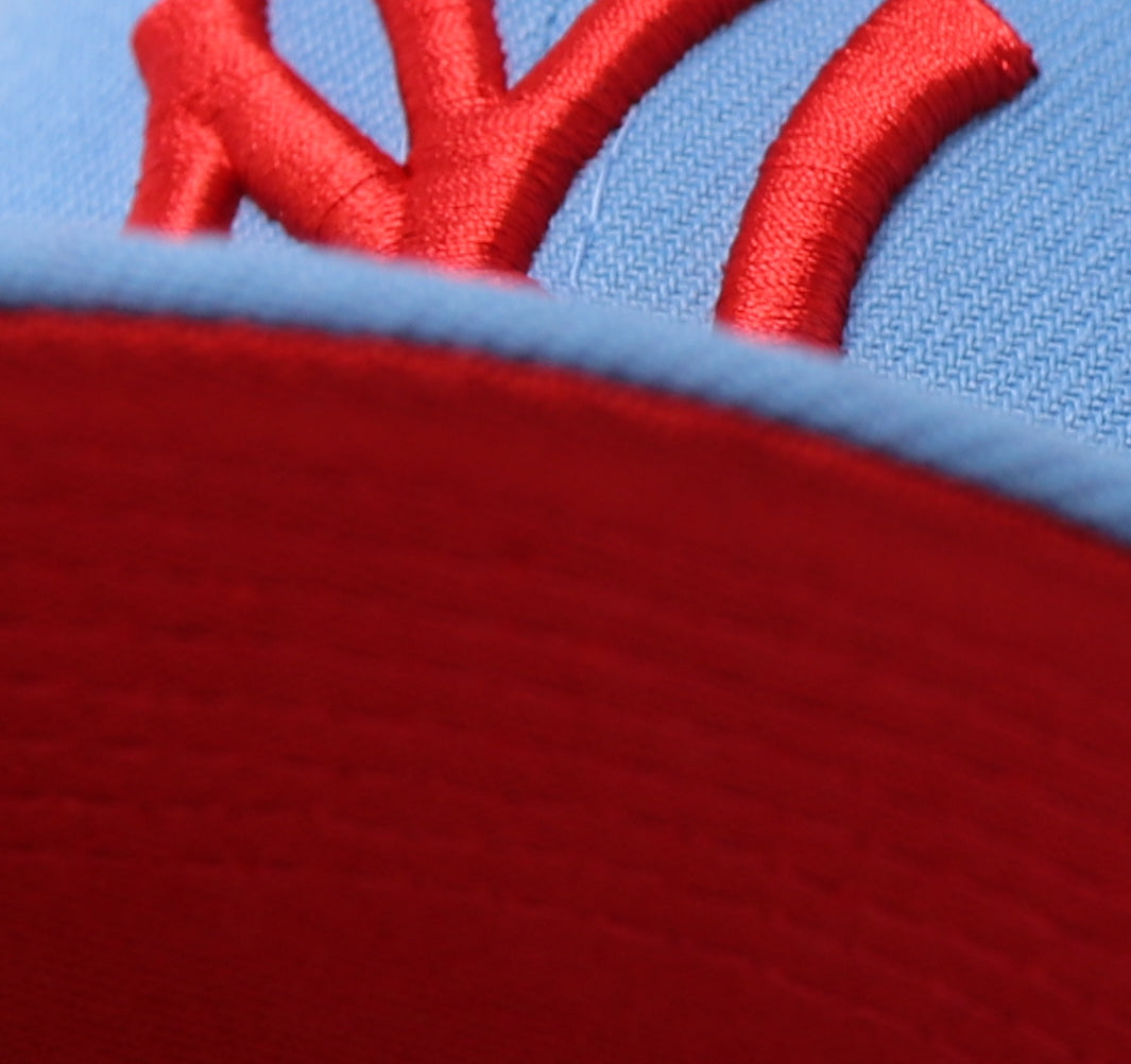 NEW YORK YANKEES (SKY BLUE) "2009 WORLDSERIES" NEW ERA 59FIFTY FITTED (RED UNDER VISOR)