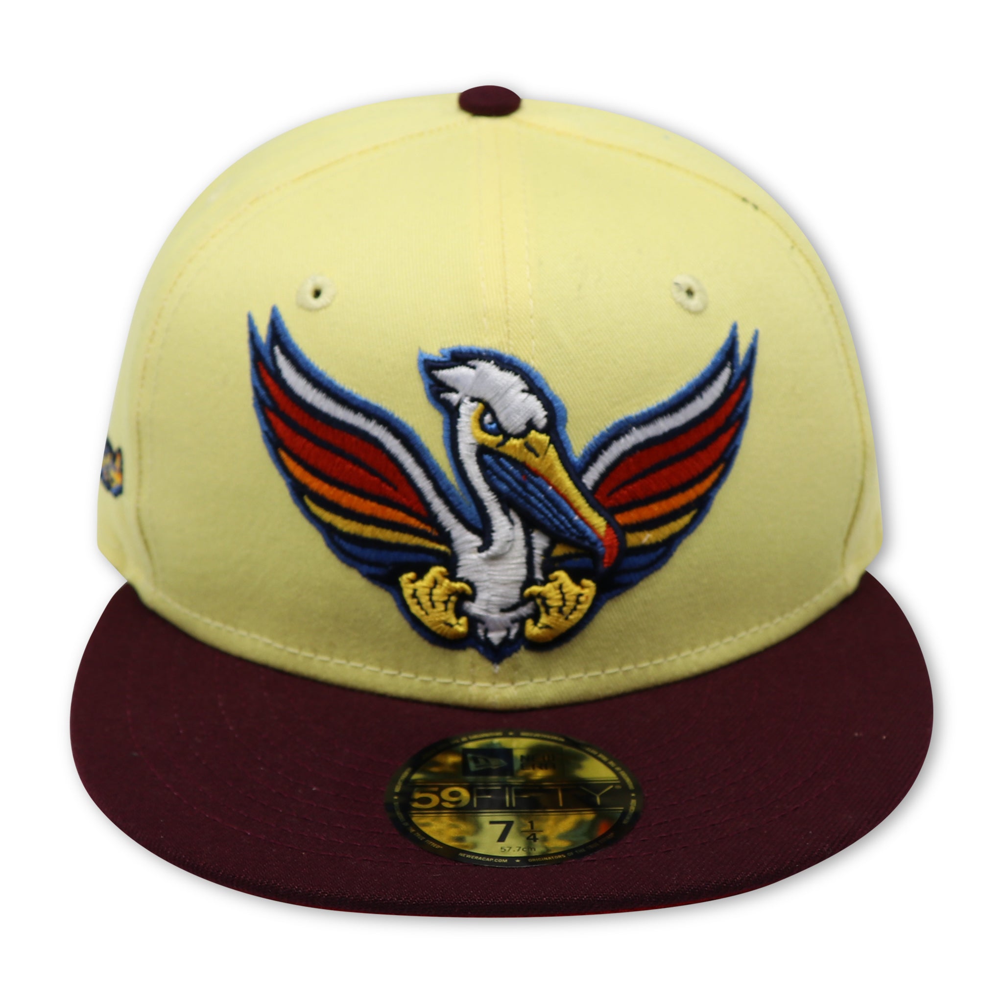 MYRTLE BEACH PELICANS (YELLOW) NEW ERA 59FIFTY FITTED (RED UNDER VISOR)