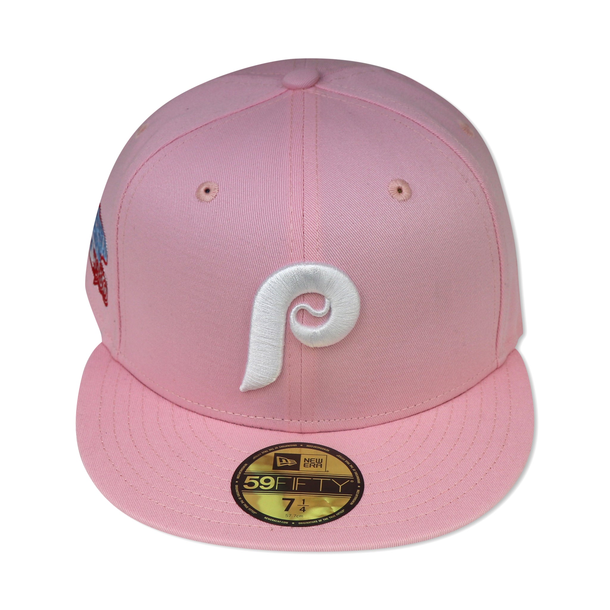 PHILADELHIA PHILLIES (PINK) "1980 WORLDSERIES" NEW ERA 59FIFTY FITTED (SKY BLUE UNDER VISOR))