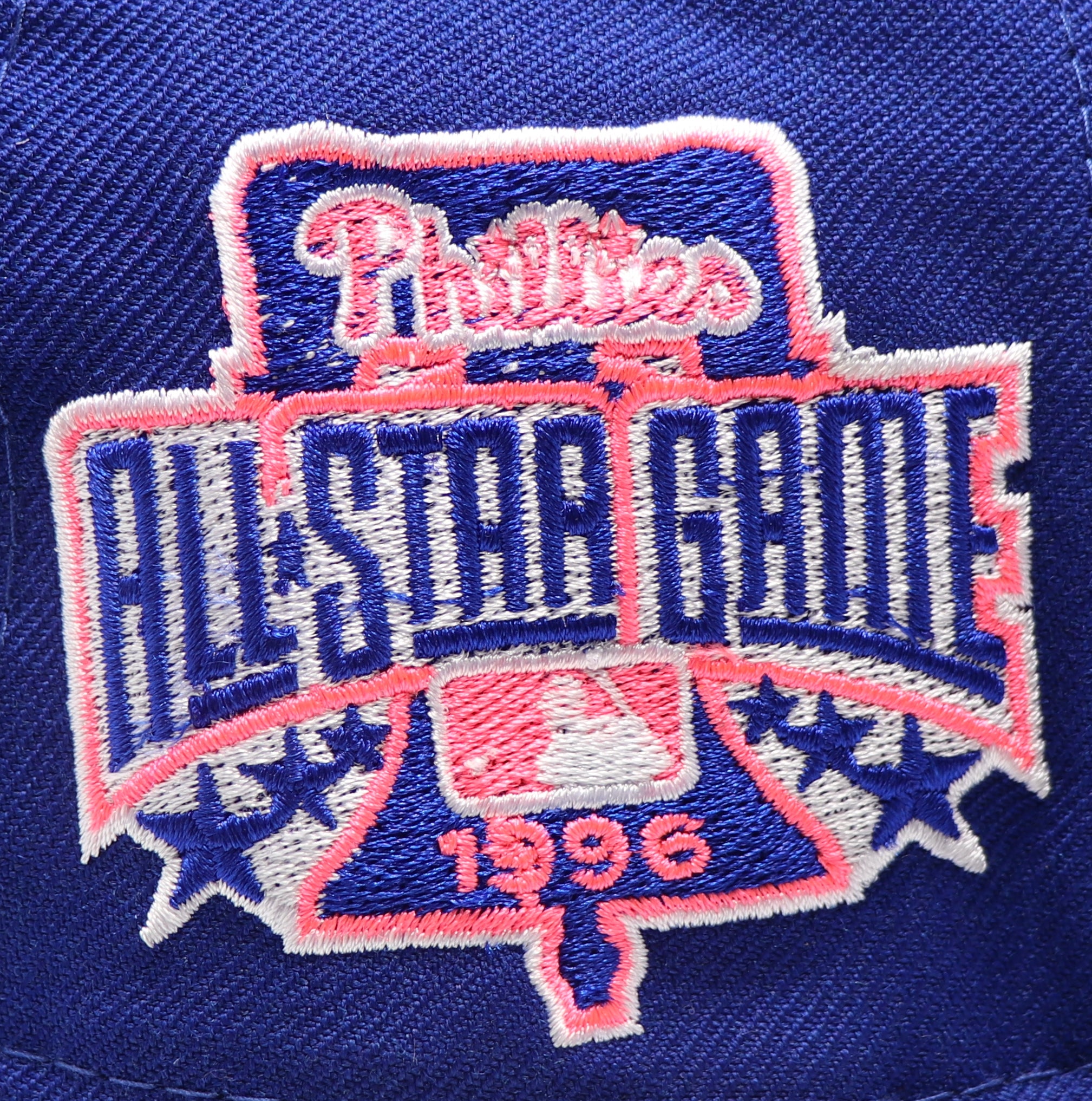 PHILADELPHIA PHILLIES (ROYAL) (1996 ALLSTARGAME) NEW ERA 59FIFTY FITTED (NEON PINK UNDER VISOR)