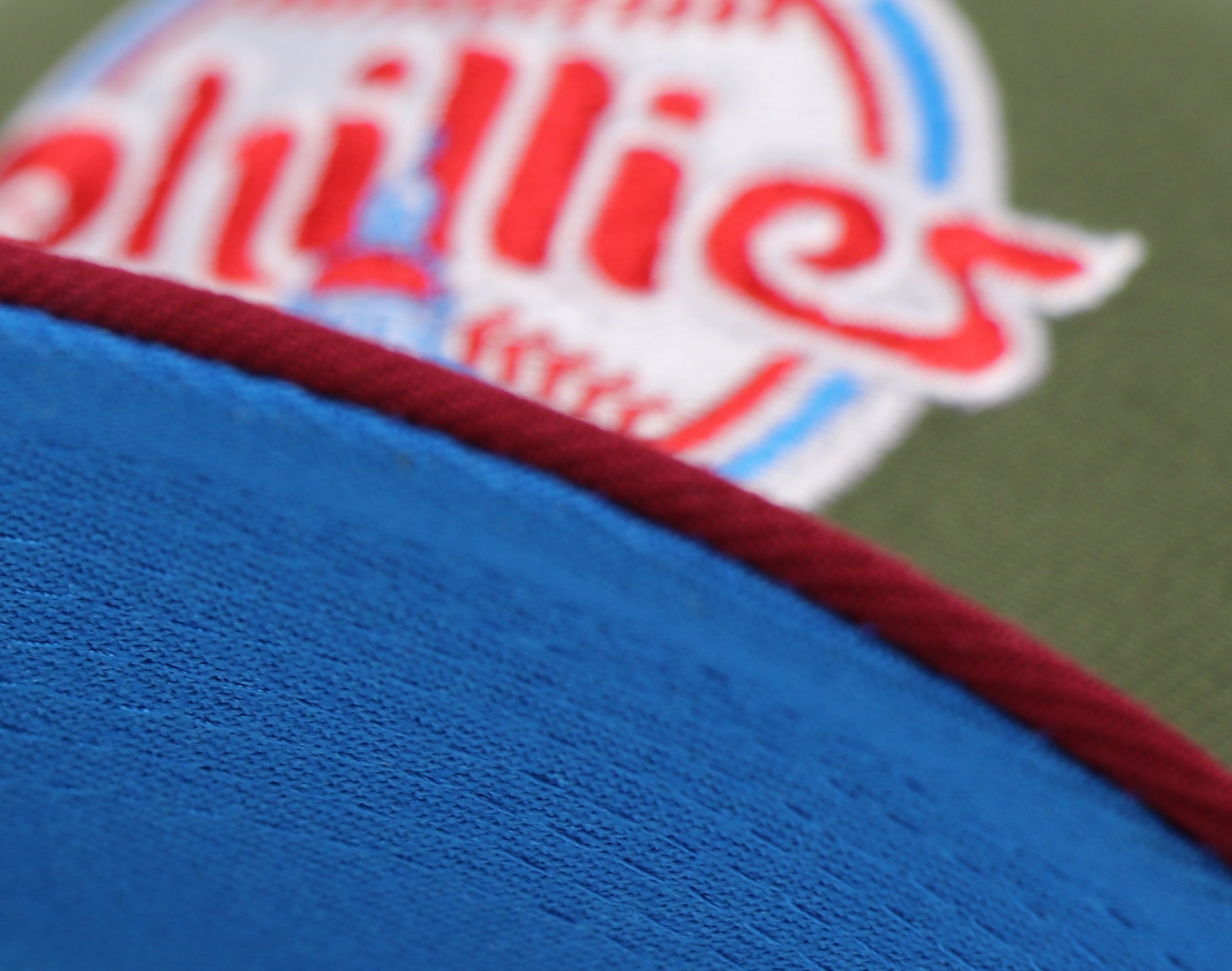 PHILADELPHIA PHILLIES (OLIVE) (VETERAN STADIUM 1971-2003) NEW ERA 59FIFTY FITTED (SKY BLUE UNDER VISOR)