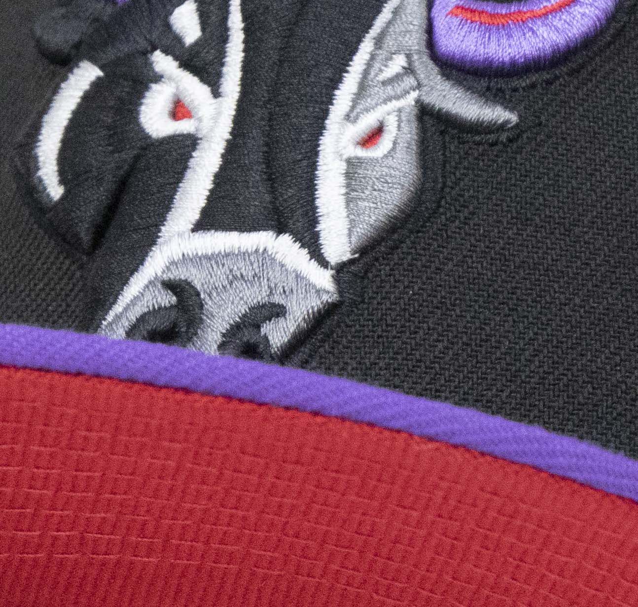 SAN ANTONIO RAMPAGE (BLACK/PURPLE) NEW ERA 59FIFTY FITTED (RED BOTTOM)  (AIR JORDAN 4 RETR0 RAPTORS)