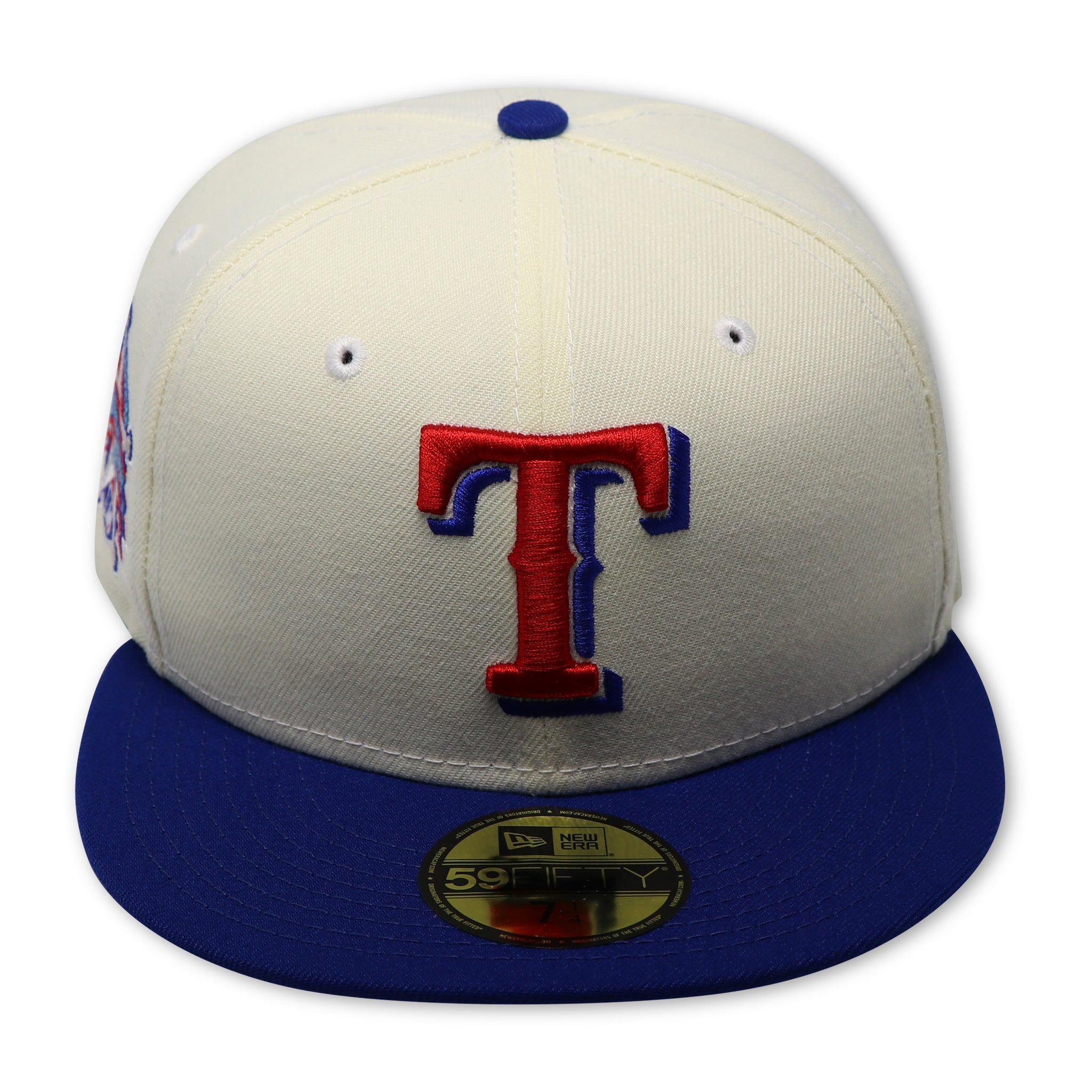 TEXAS RANGERS RANGERS "OFFWHITE" (1995 ALLSTARGAME) NEW ERA 59FIFTY FITTED (SKY BLUE UNDER VISOR)