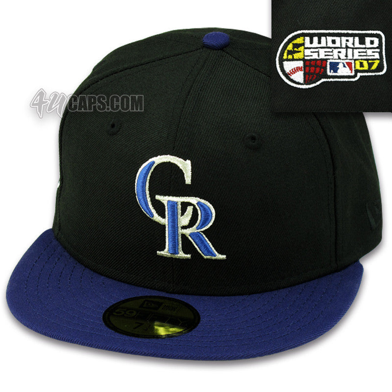 COLORADO ROCKIES NEW ERA 59FIFTY FITTED (2007 WORLD SERIES) FITTED (GRAY UNDER BRIM)