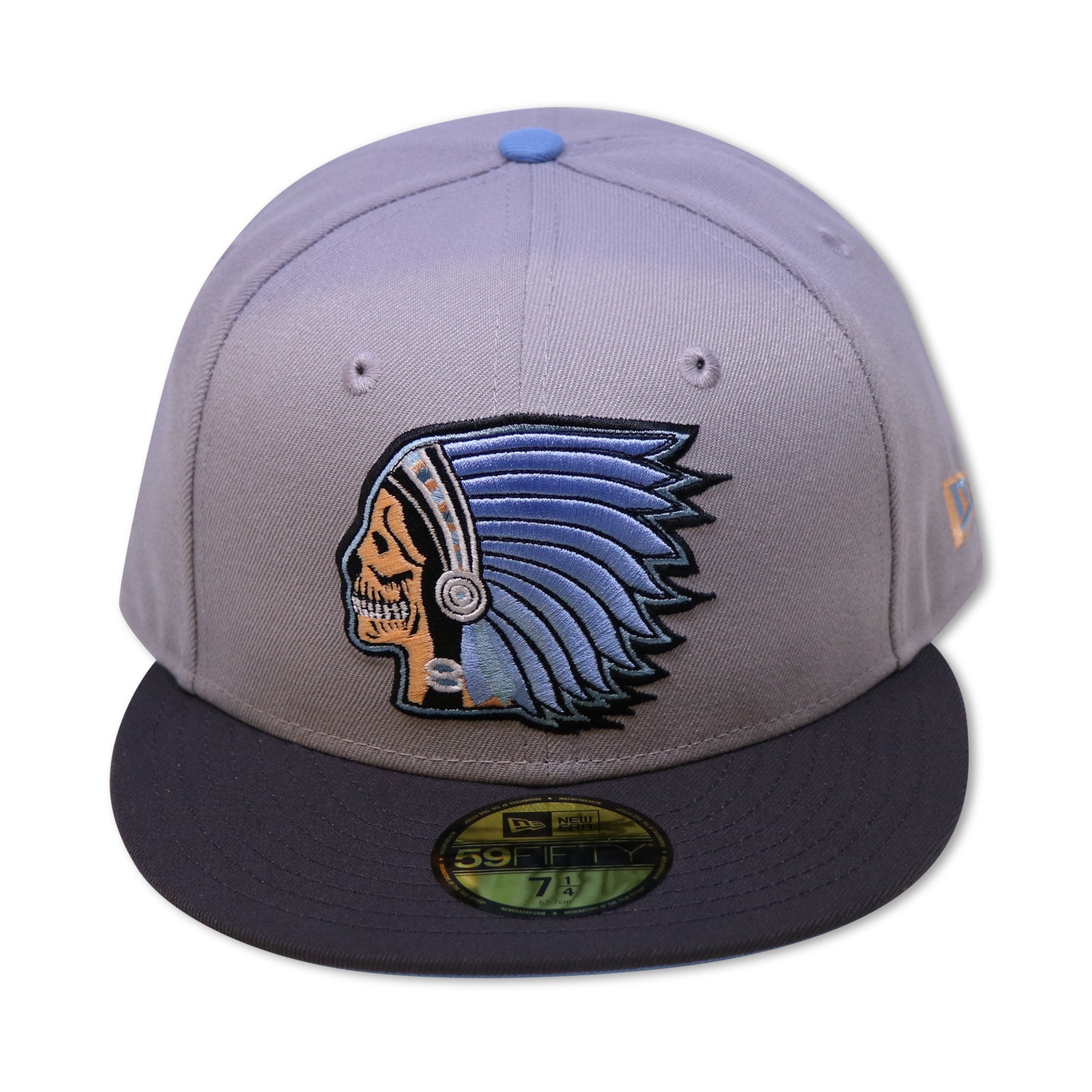 INDIAN SKULL GANG NEW ERA 59FIFTY FITTED (CARBON BLUE UNDER VISOR)