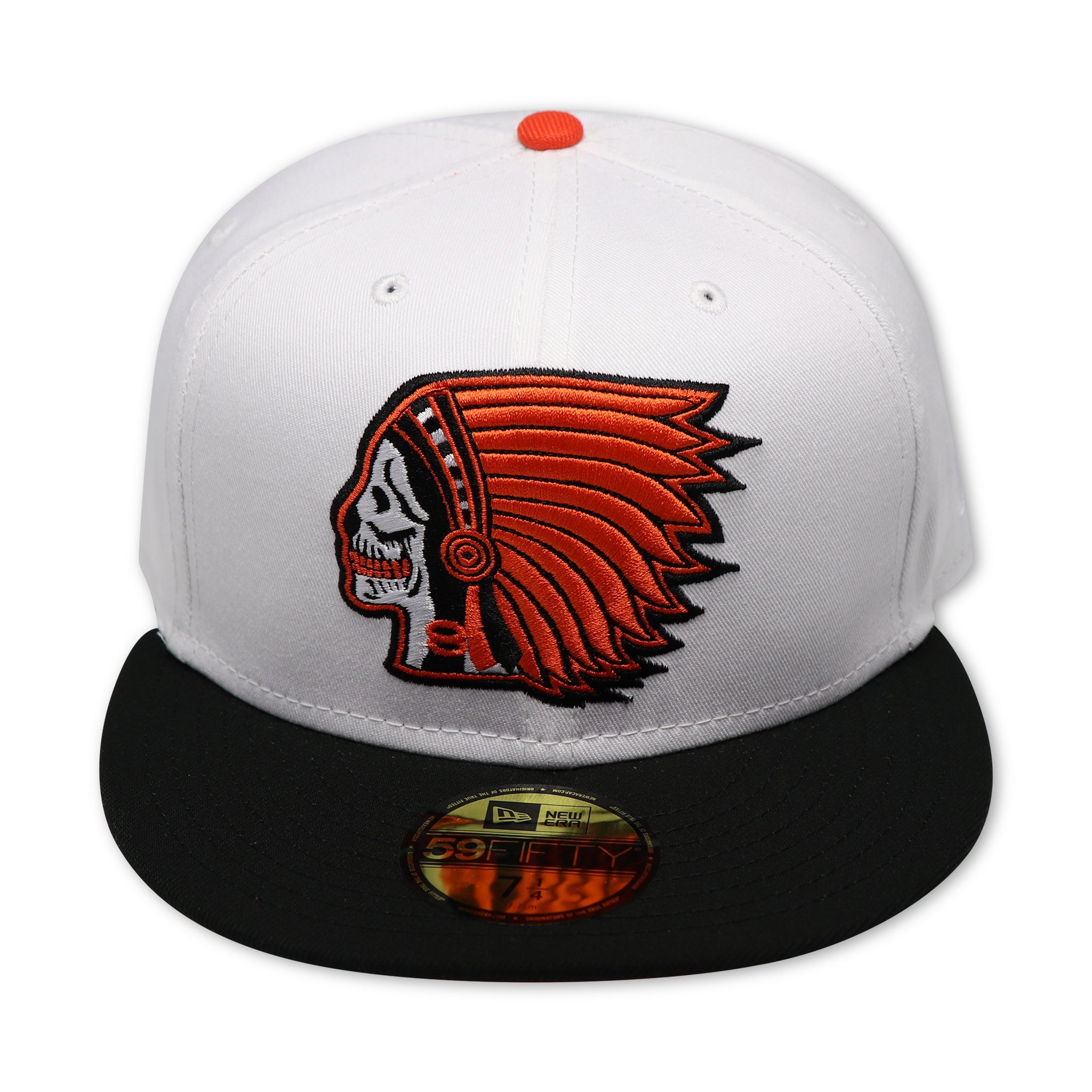 INDIAN SKULL NEW ERA 59FIFTY FITTED (ORANGE UNDER VISOR)