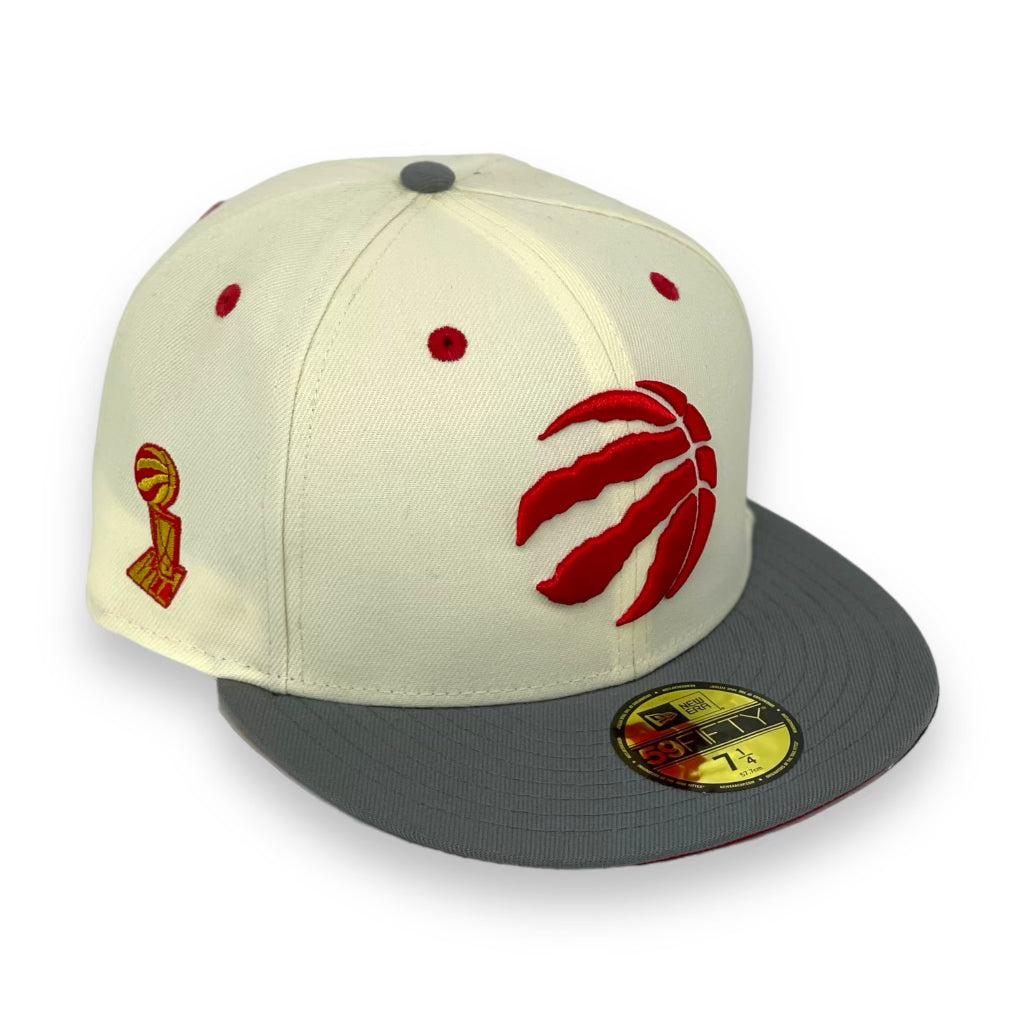 TORONTO RAPTORS "2019 NBA CHAMPS" NEW ERA 59FIFTY FITTED (RED UNDER VISOR)