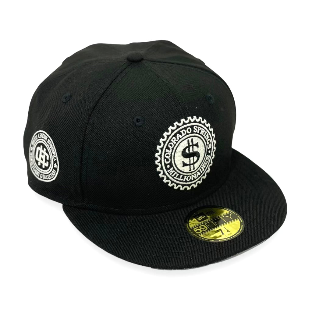 COLORADO SPRINGS MILLIONAIRES (BLACK) NEW ERA 59FIFTY FITTED (GLOW IN THE DARK LOGO)