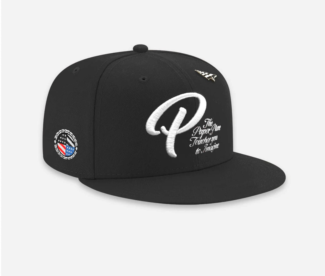 PAPER PLANES SCRIPTED MANTRA RETRO BLACK SNAPBACK