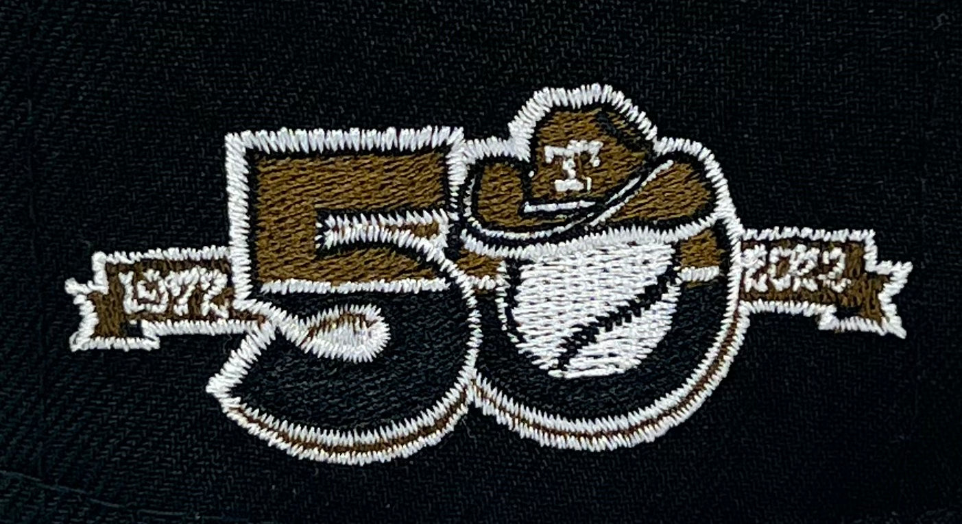 TEXAS RANGERS (BLACK/T-PEA) (50TH ANN) NEW ERA 59FIFTY FITTED (