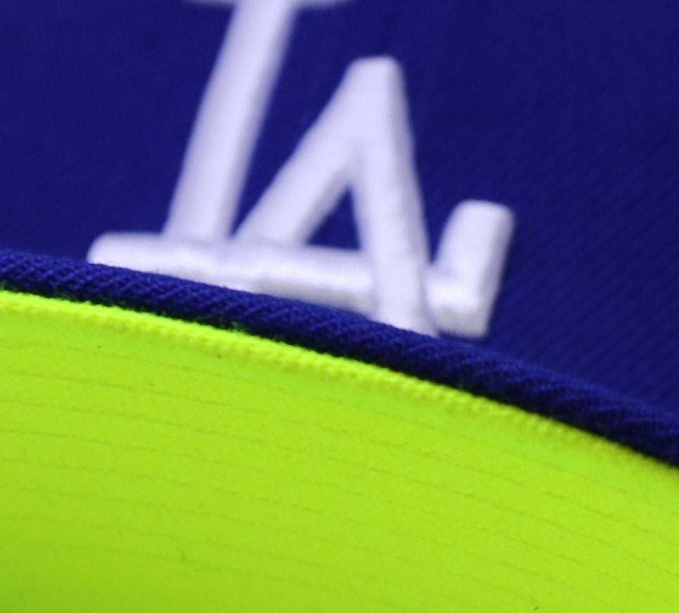 LOS ANGELES DODGERS  "DODGER STADIUM 50TH ANN" NEW ERA 59FIFTY FITTED (NEON BOTTOM)