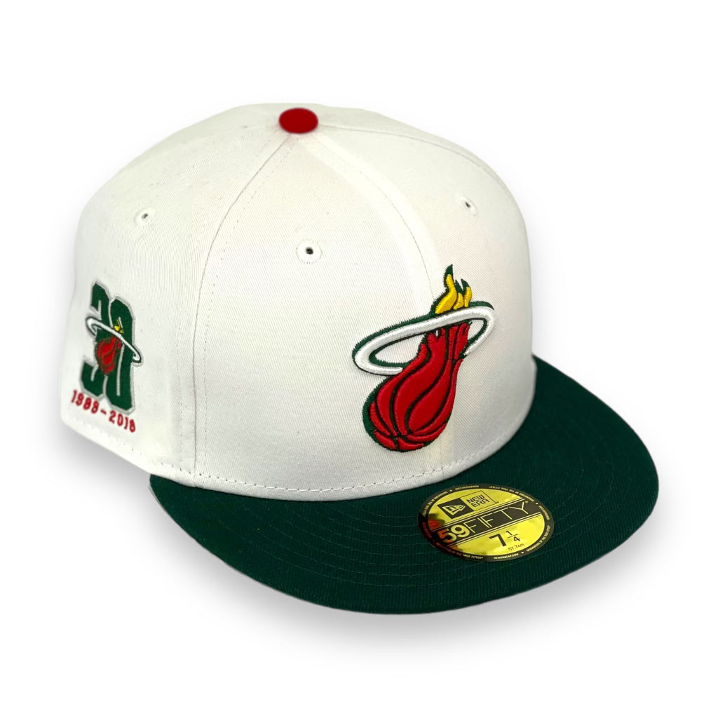 MIAMI HEAT (30TH ANNIVERSARY) "1988-2018" NEW ERA 59FIFTY FITTED (GREEN UNDER VISOR)