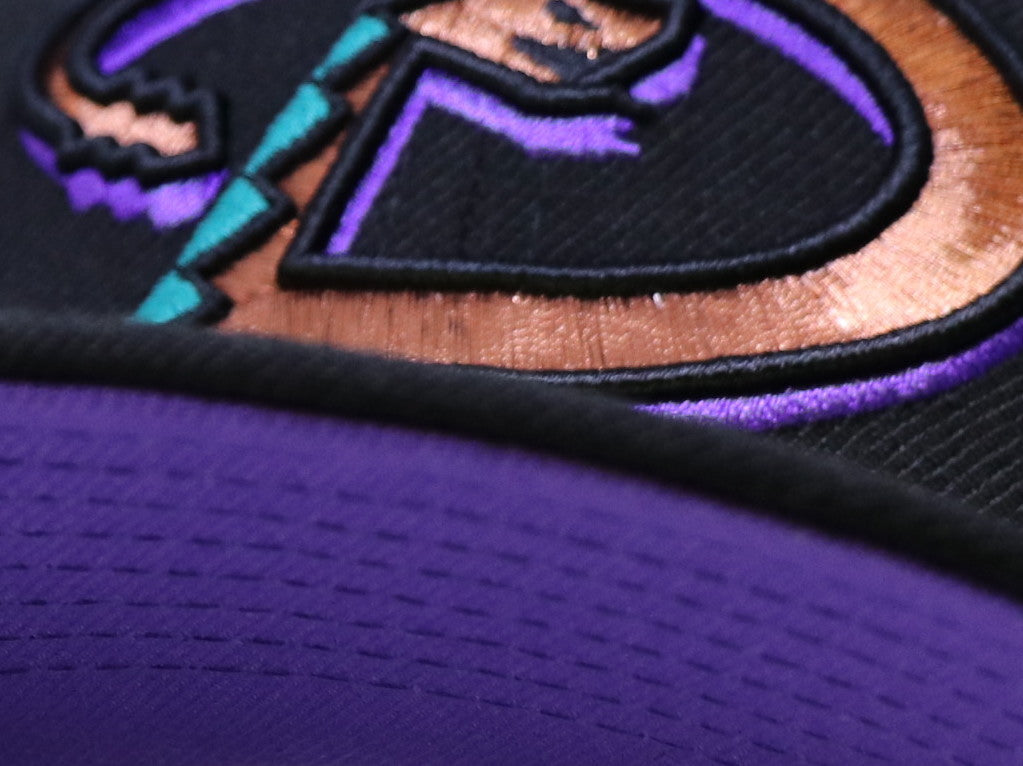 ARIZONA DIAMONDBACKS (BLACK)"2001 WORLDSERIES" NEW ERA 59FIFTY FITTED (PURPLE UNDER VISOR)