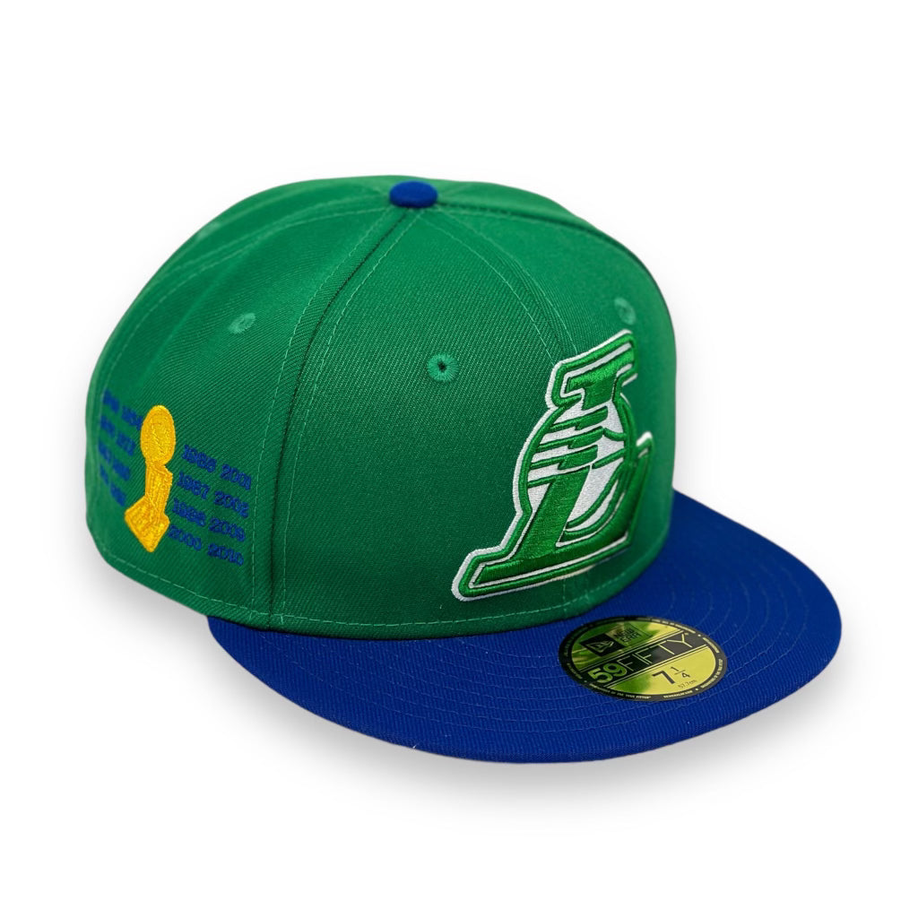 LOS ANGELES LAKERS (GREEN) "16X CHAMPIONS" NEW ERA 59FIFTY FITTED