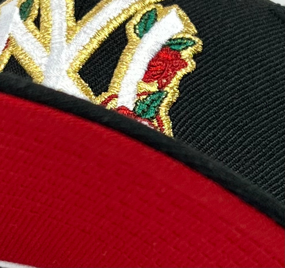 NEW YORK YANKEES (BLACK ROSES) (100TH ANN) NEW ERA 59FIFTY FITTED (RED UNDER VISOR)