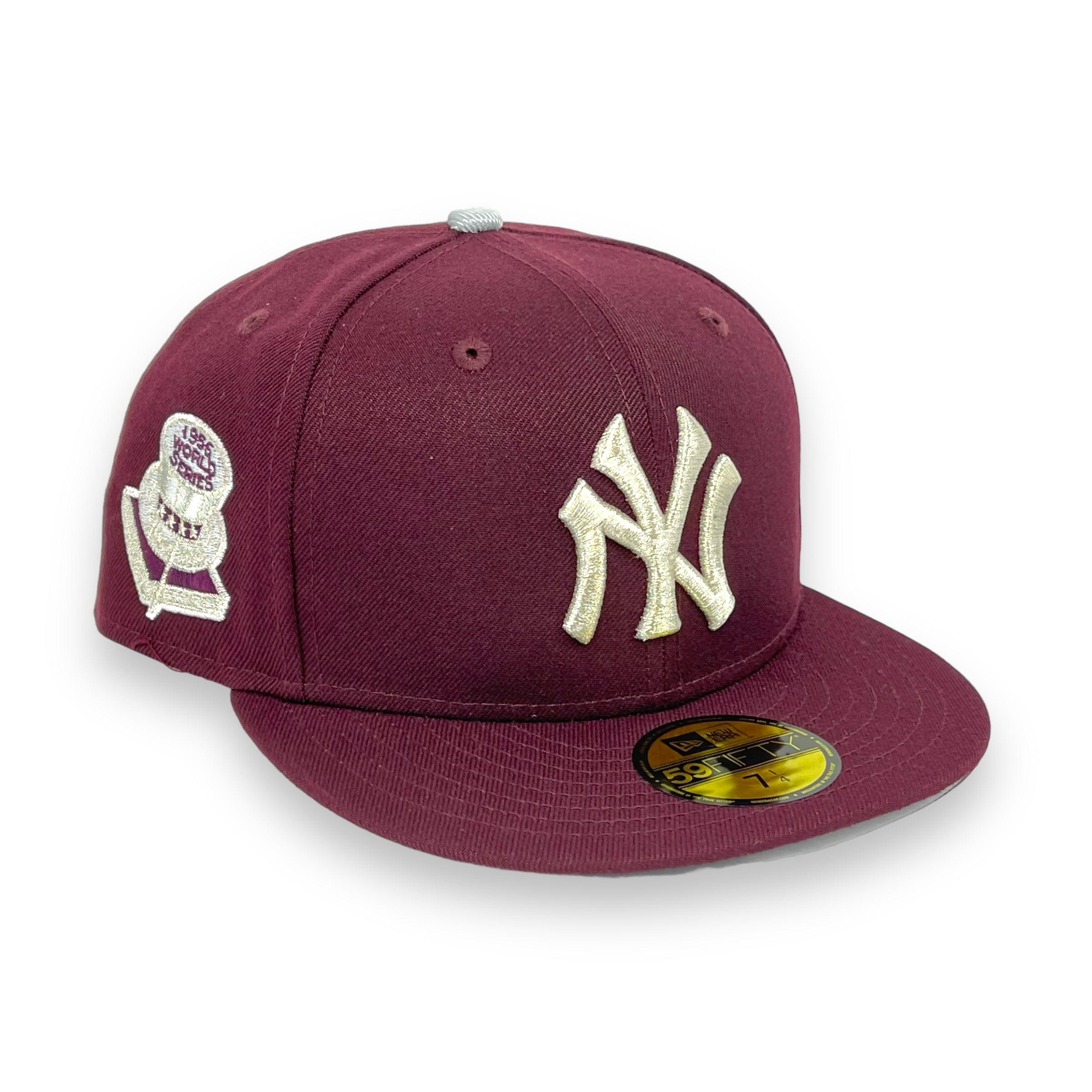 NEW YORK YANKEES (MAROON) (1956 WORLD SERIES) NEW ERA 59FIFTY FITTED (SILVER UNDER VISOR)