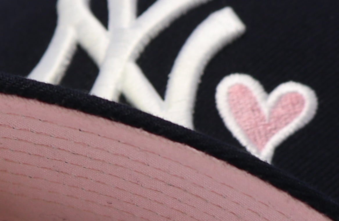 NEW YORK YANKEES (NAVY)  "LOVE OF THE GAME" NEW ERA 59FIFTY FITTED (PINK UNDER VISOR)
