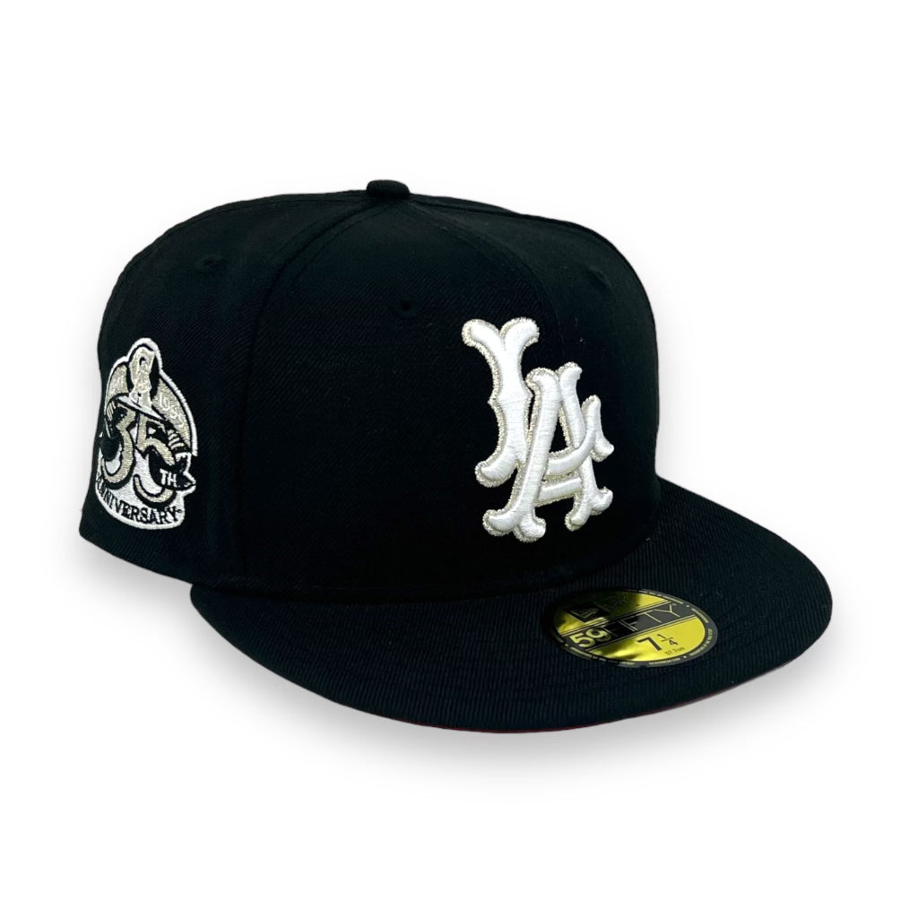ANAHIEM ANGELS (BLACK) (35TH ANN) NEW ERA 59FIFTY FITTED (RED UNDER VISOR)